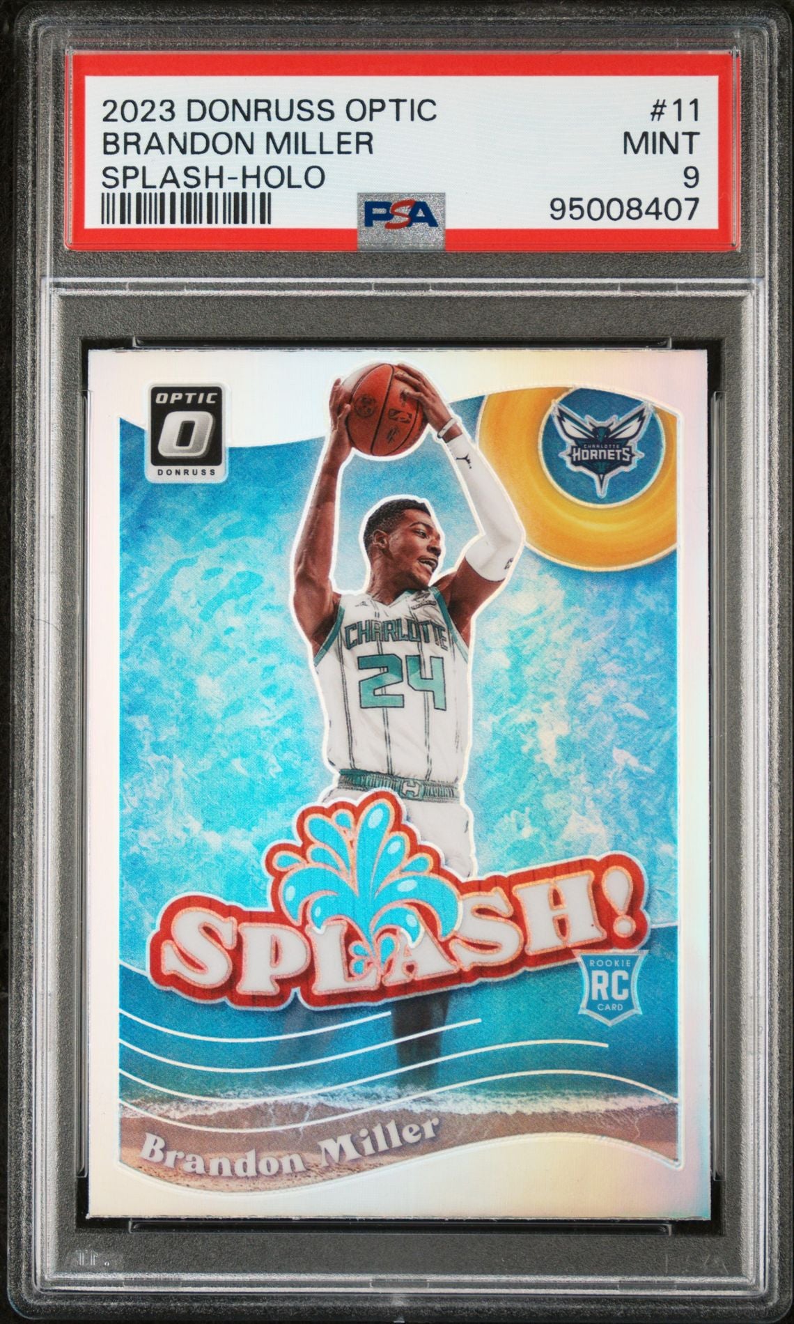 2023/24 Optic Brandon Miller Splash Silver Holo PSA 9