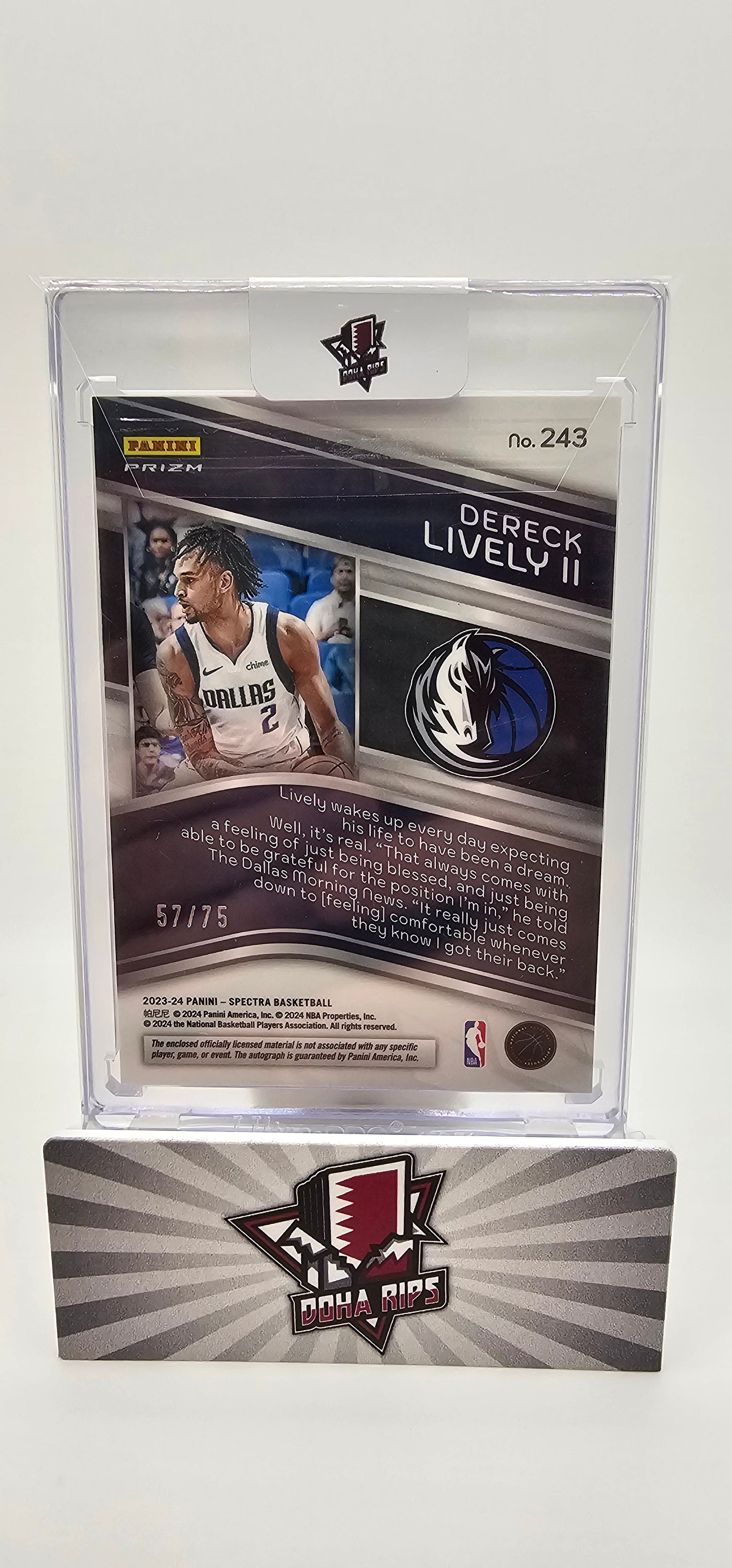 2023/24 Spectra Dereck Lively Autograph 57/75 RPA