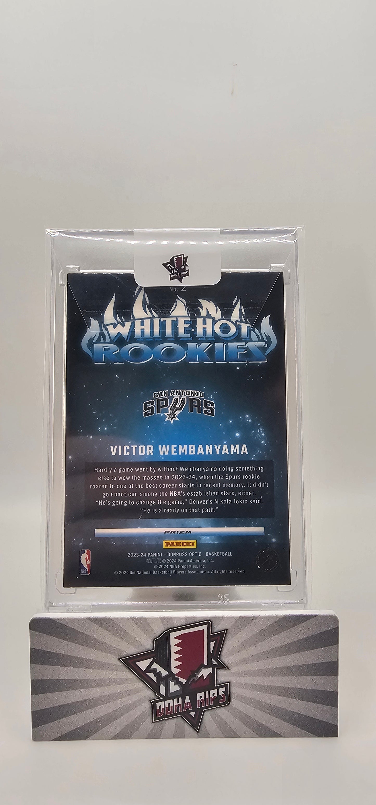 2023/24 Optic Victor Wembanyama White Hot Rookies Purple Prizm