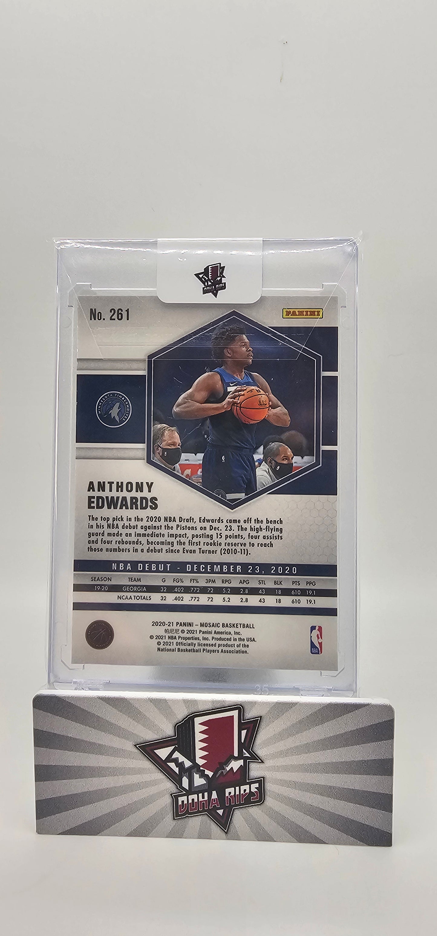 2020/21 Mosaic Anthony Edwards NBA Debut Rookie Card