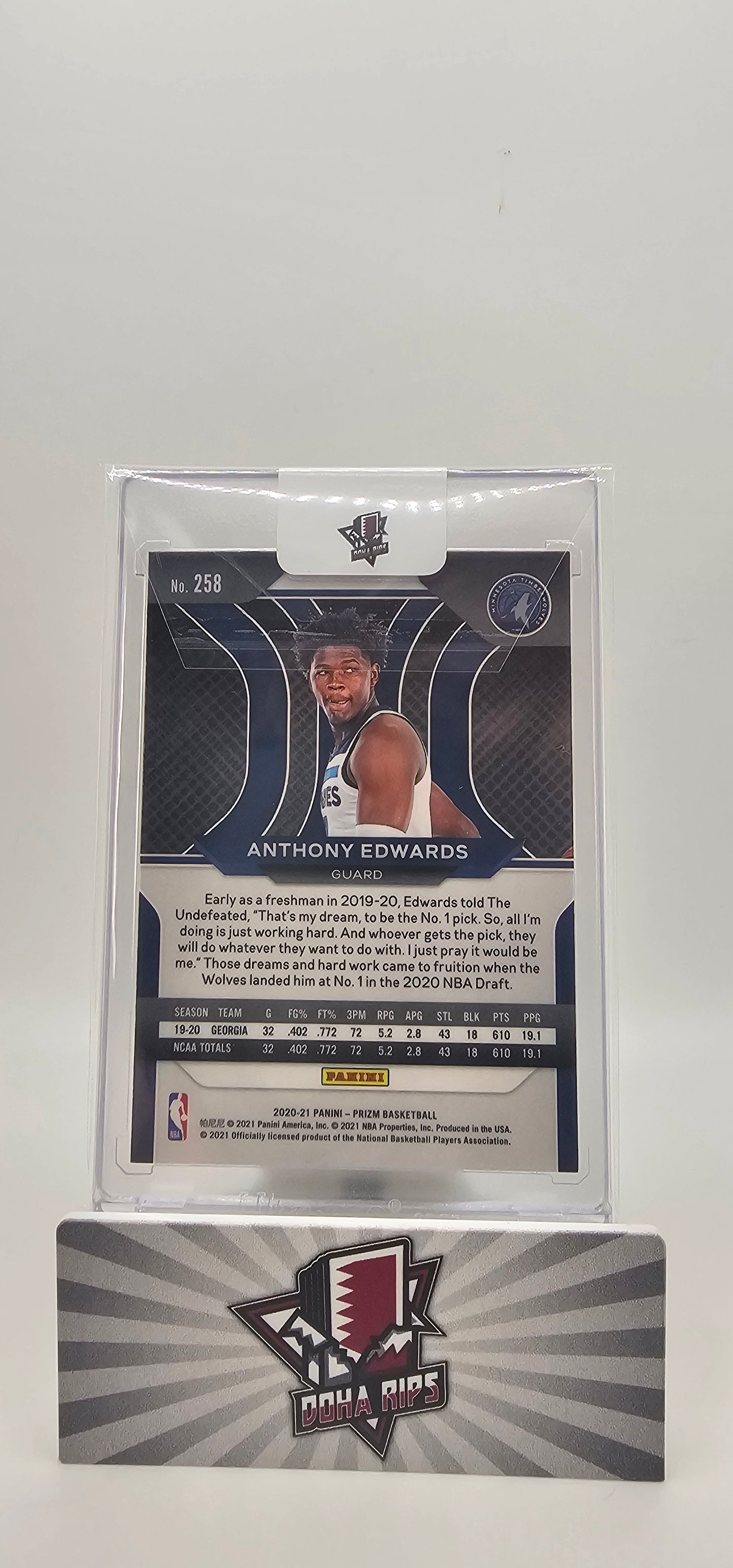 2020/21 Prizm Anthony Edwards Rookie Card