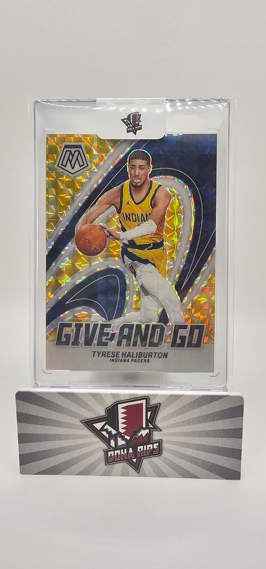 2023/24 Mosaic Tyrese Haliburton Give and Go Yellow 06/99