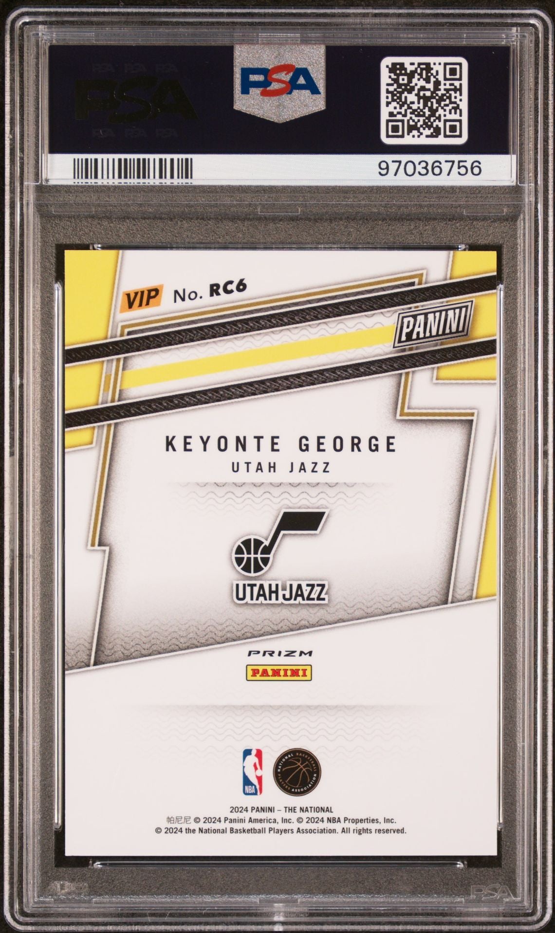 2023/24 Panini Keyonte George NSCC VIP Gold PSA 9