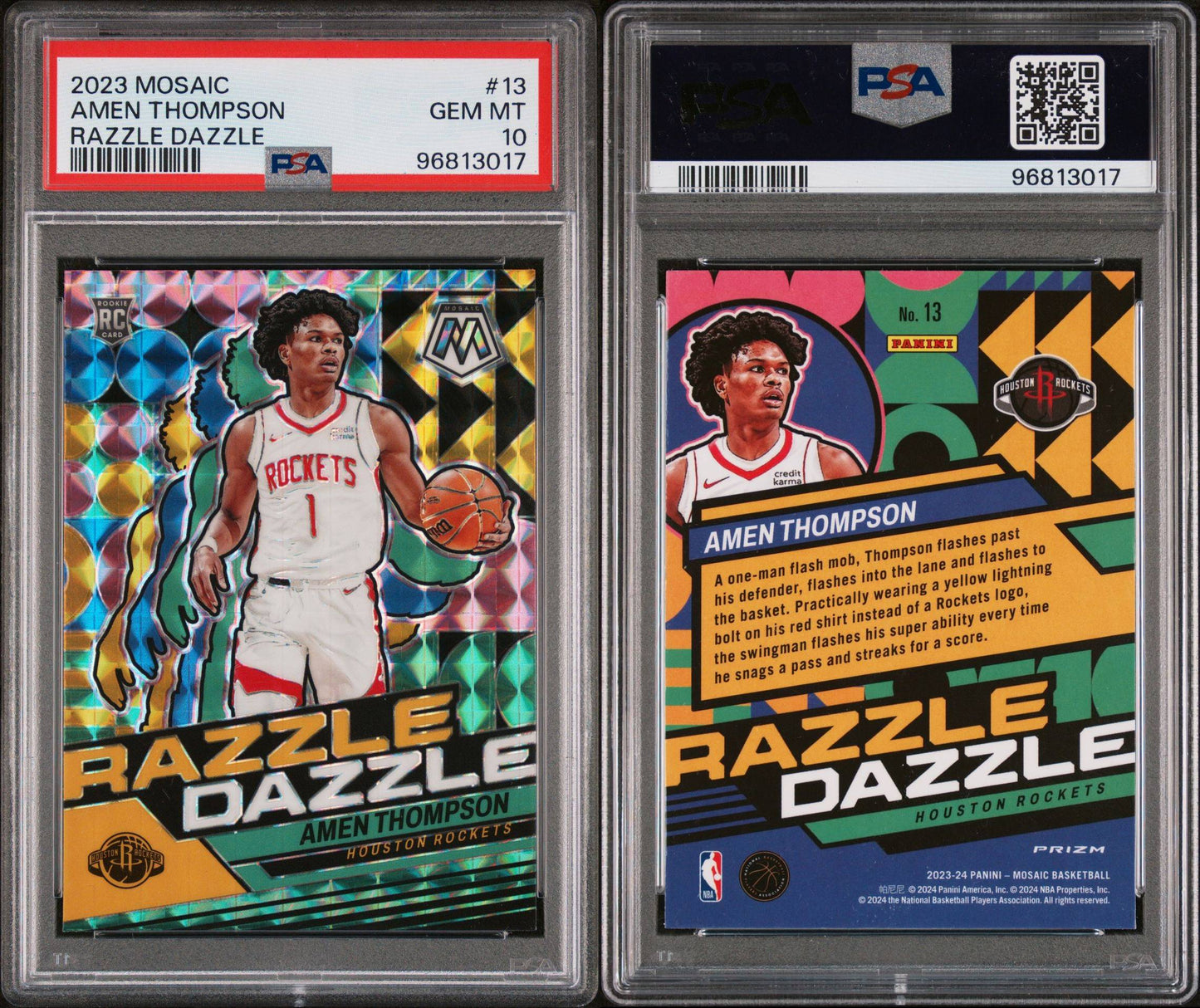 2023/24 Amen Thompson Mosaic Razzle Dazzle PSA 10