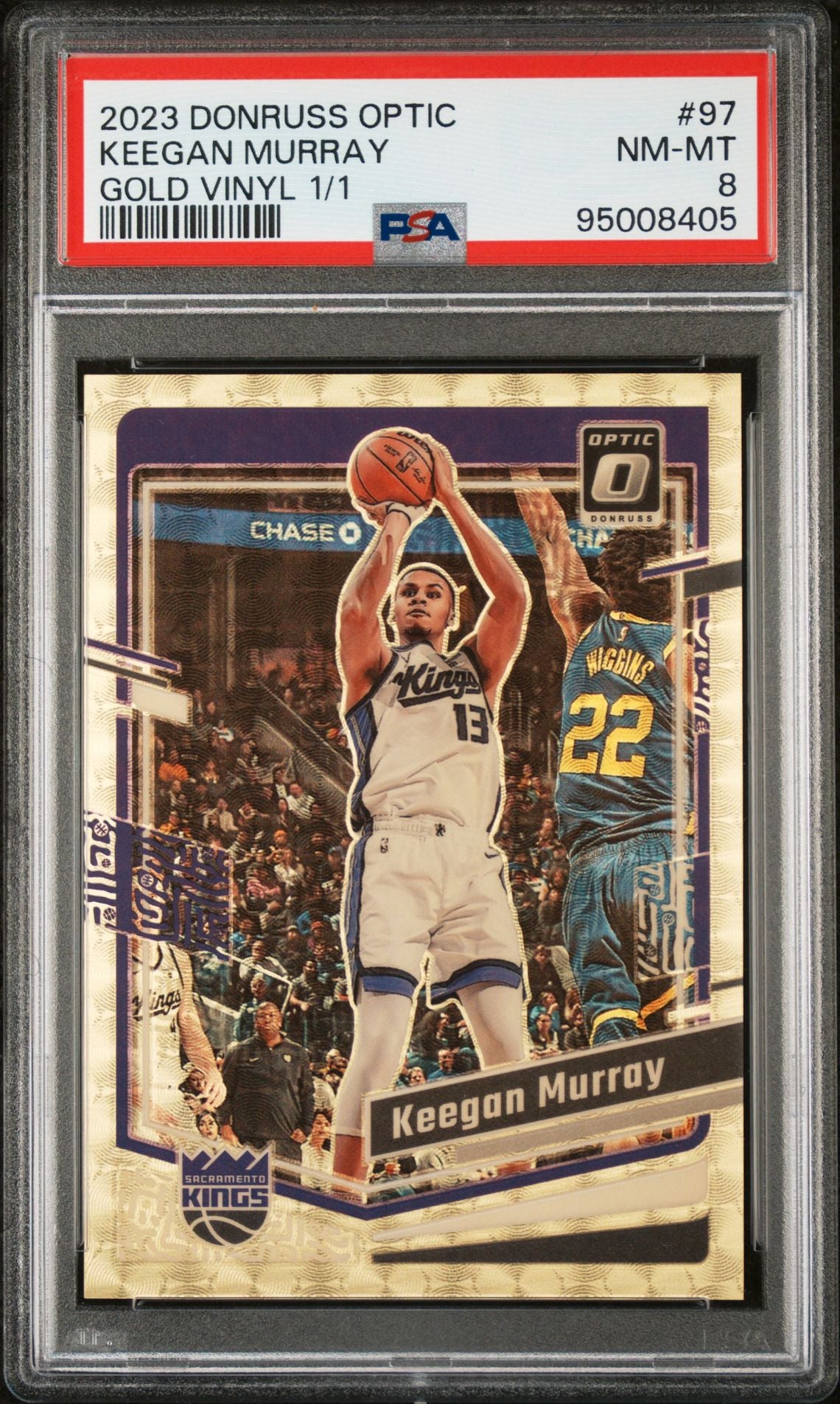 2023/24 Donruss Optic Keegan Murray Gold Vinyl 1 of 1 PSA 8