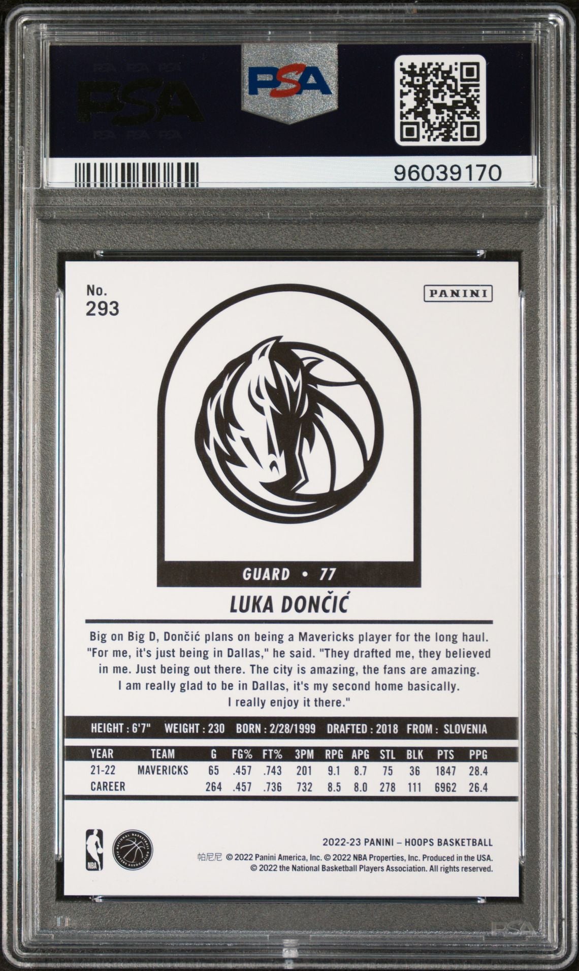 2022/23 NBA Hoops Luka Doncic Artist Proof 01/25