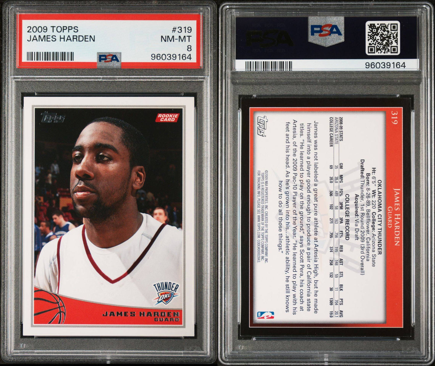 2009 Topps James Harden RC PSA 8