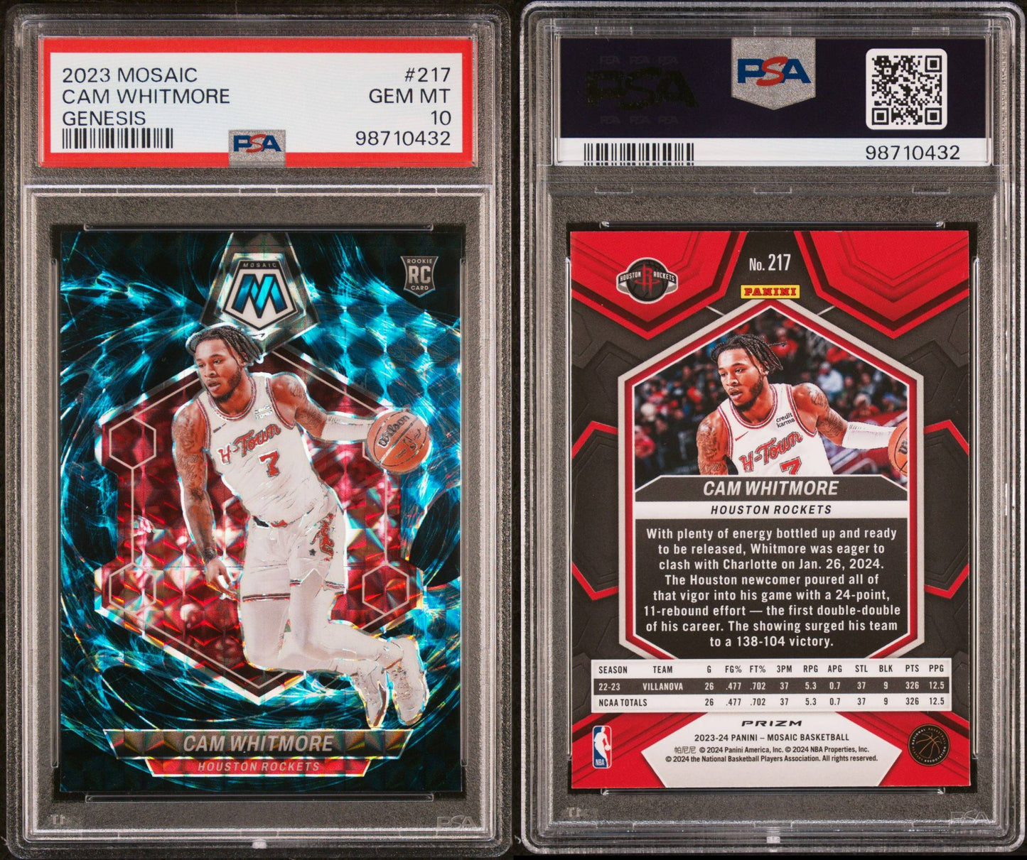 2023/24 Cam Whitmore Mosaic Genesis PSA 10