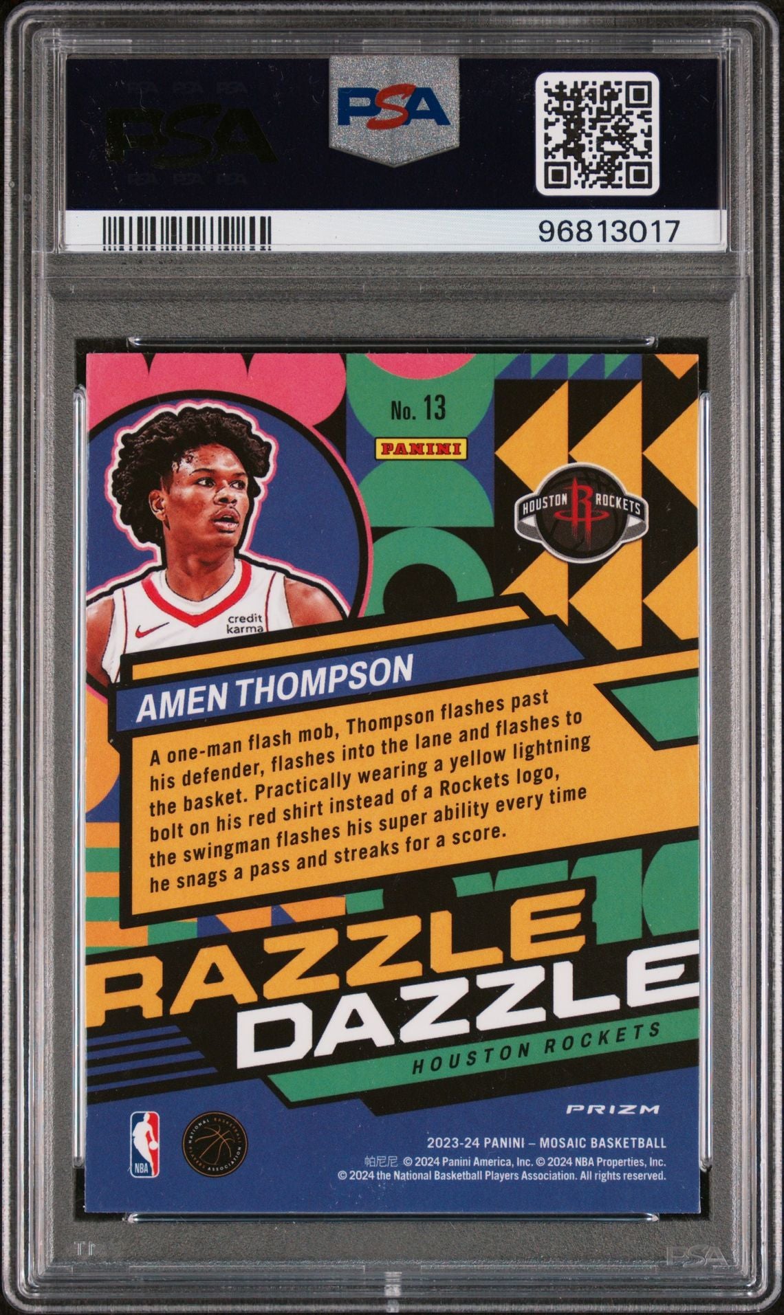 2023/24 Amen Thompson Mosaic Razzle Dazzle PSA 10