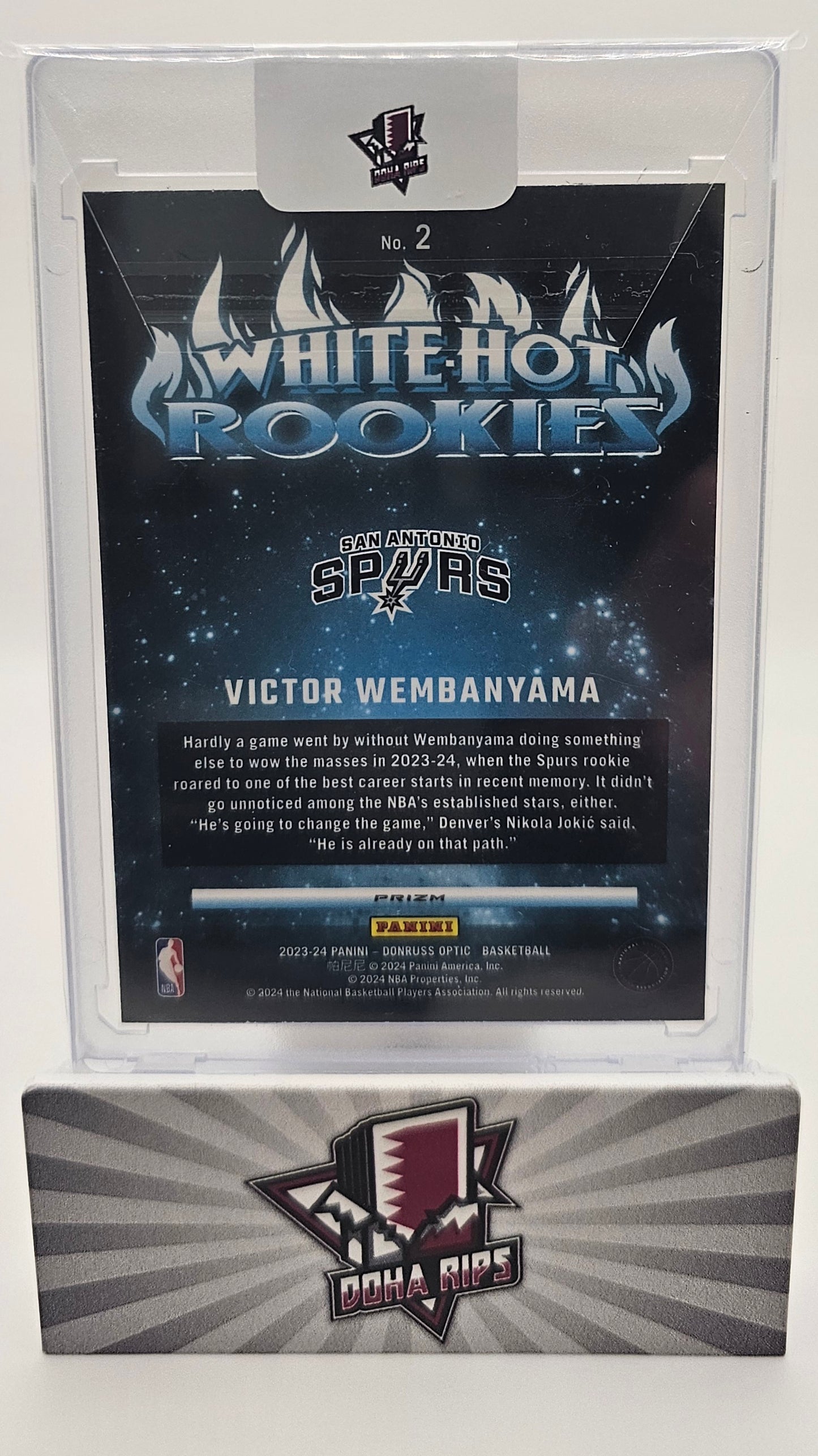 2023/24 Optic Victor Wembanyama White Hot Rookies Silver Prizm