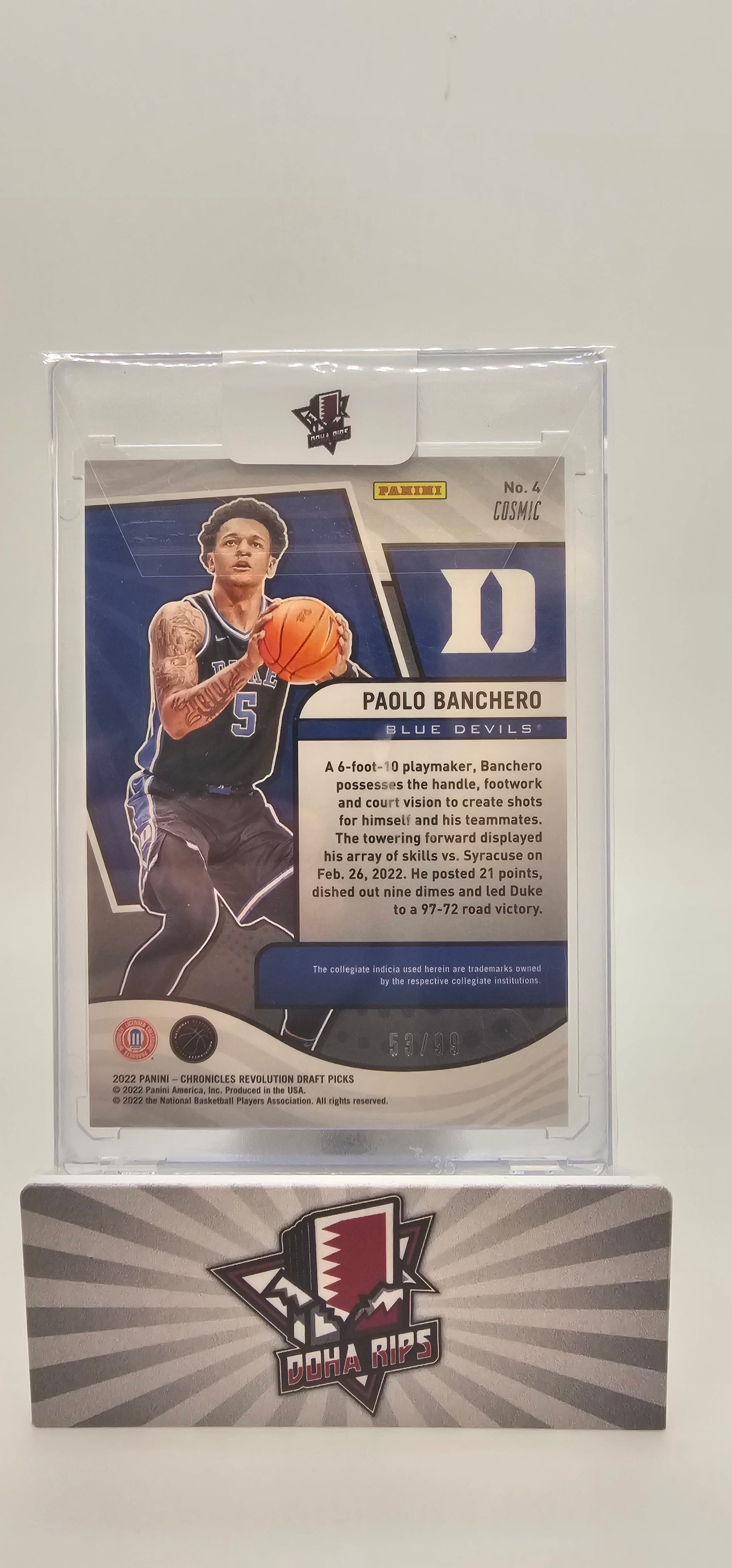 2022/23 Chronicles Revolutions Draft Picks Paolo Banchero Cosmic 53/99 Rookie Card