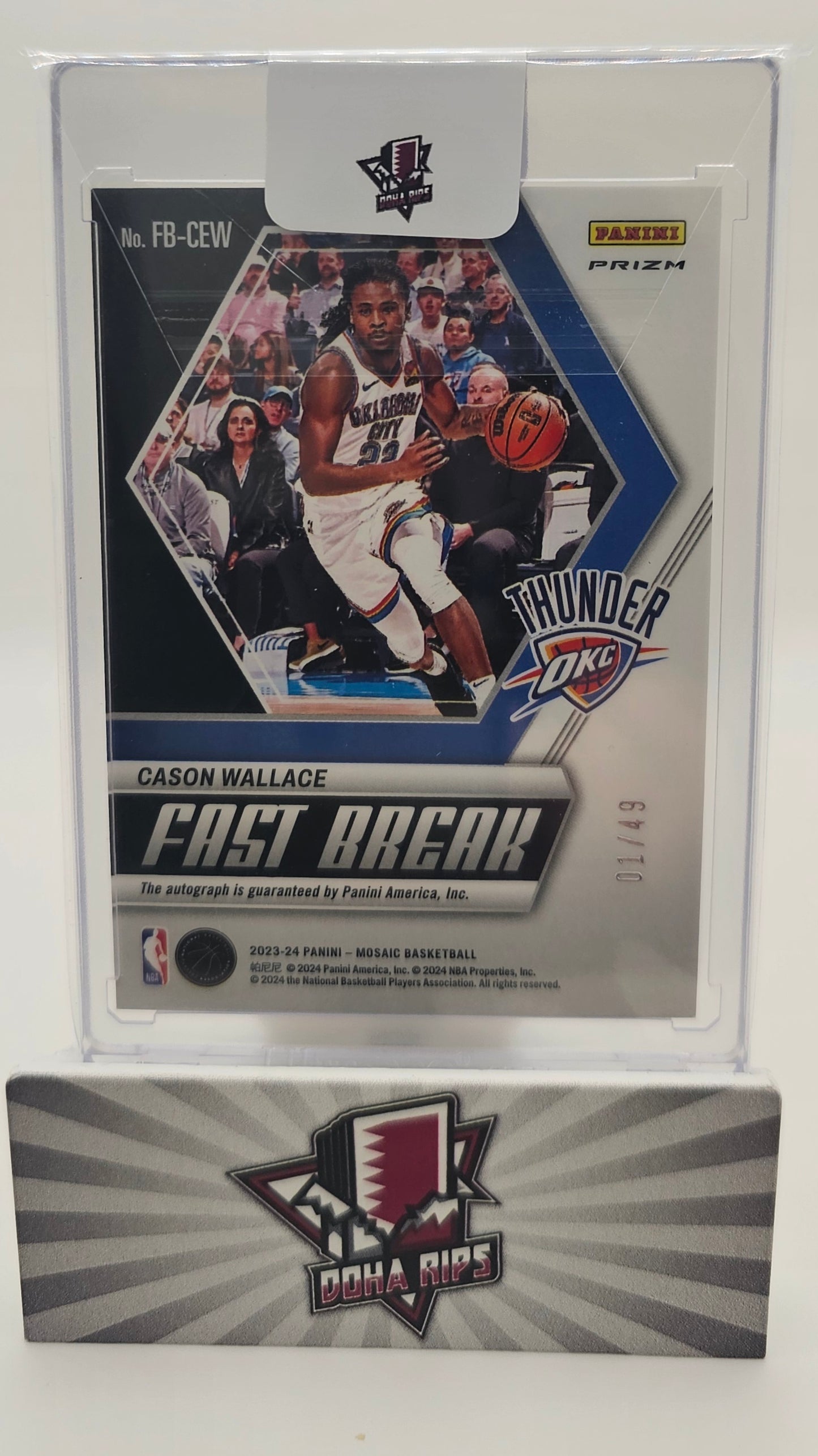 2023/24 Mosaic Cason Wallace Fast Break Autographs 01/49