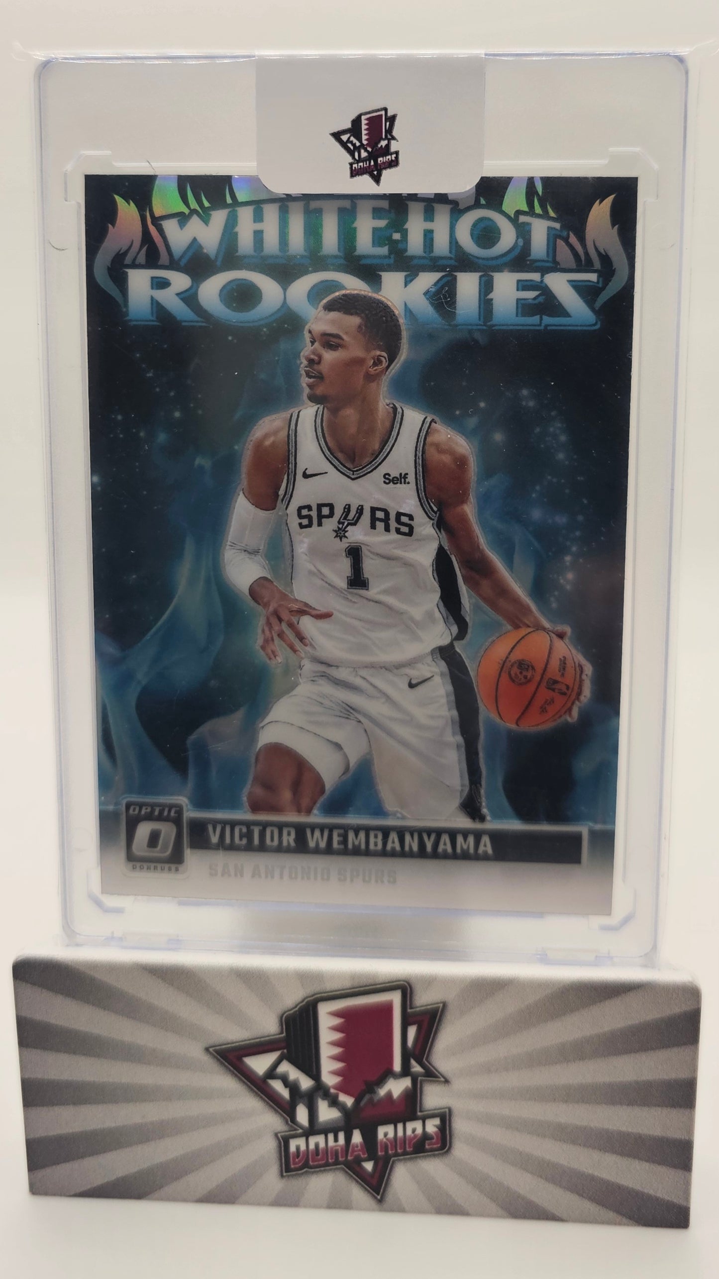 2023/24 Optic Victor Wembanyama White Hot Rookies Silver Prizm